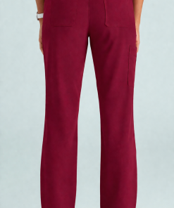 Pantalón Clínico Burdeo Bolsillos Traseros