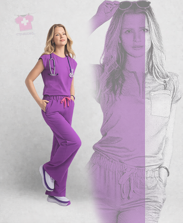 Uniforme clínico burdeo